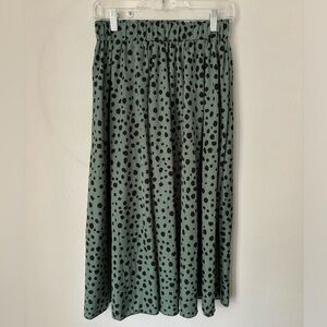 Shein Mint Green Animal Print Midi Skirt Size L